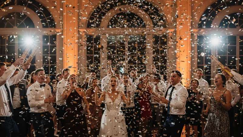 Jet de scène mariage or